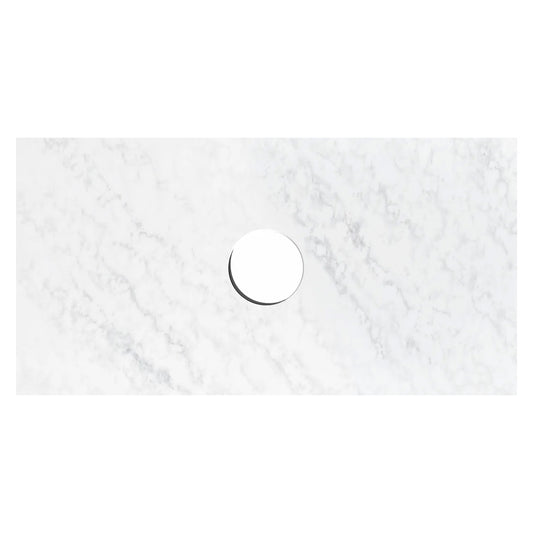 Otti Laguna Mark II 600mm Matte White Wall Hung Vanity (Ultra Deluxe Stone Top, Silica Free Cloudy Carrara, Semi Drill)