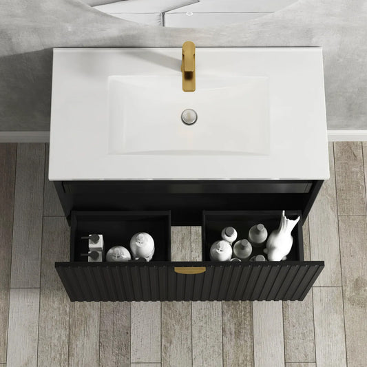 Otti Marlo Wall Hung Vanity Matte Black