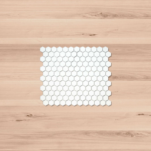 Modesto Hexagon Mosaic White Matte 295x337 Tile
