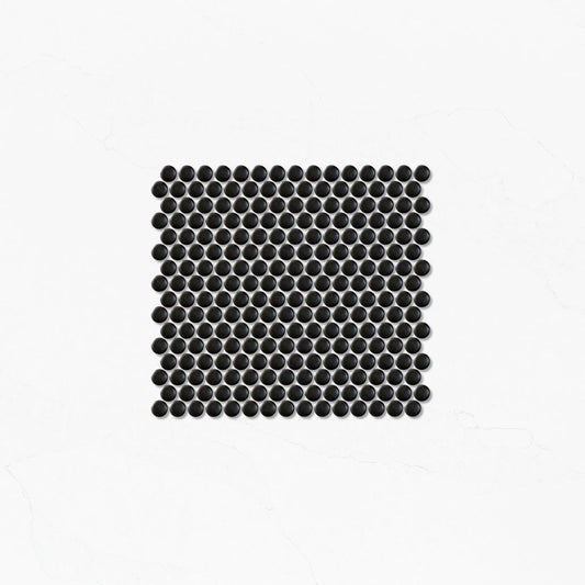 Maryland Penny Round Black Gloss 293x315 Tile