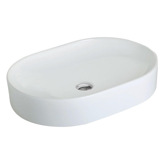 Argent Grace 600 Counter Top Basin No Overflow No Tap Hole Oval White