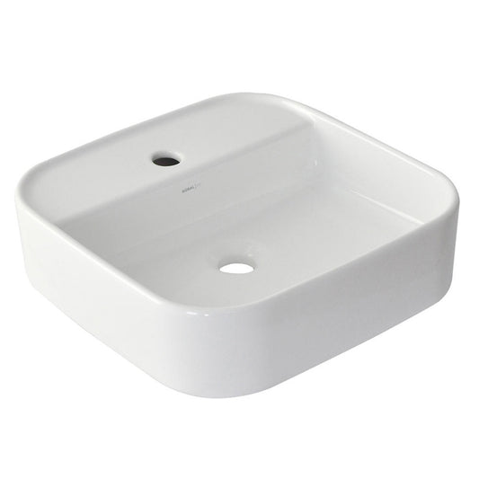 Argent Grace 425 Counter Top Basin No Overflow 1 Tap Hole Square White