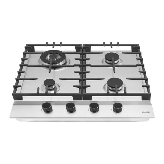 Omega 60cm Gas Cooktop with Wok Burner Stainless Steel