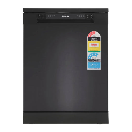 Omega 60cm Freestanding Dishwasher Black Stainless Steel