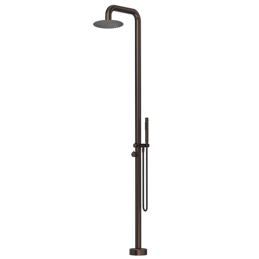 Bella Vista Mica Soft Square Freestanding Outdoor Shower Dusk Bronze