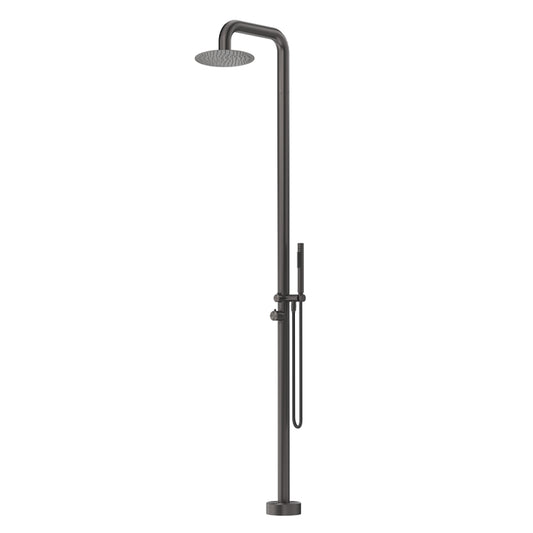 Bella Vista Mica Soft Square Freestanding Outdoor Shower Gunmetal