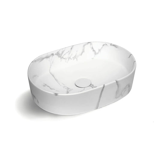 Otti Oval 500X340Mm Basin Carrara Look Matte