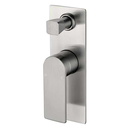 Caspian Wall Mixer With Diverter Brushed Nickel