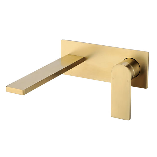Caspian Wall Mixer With Spout Brushed Gold