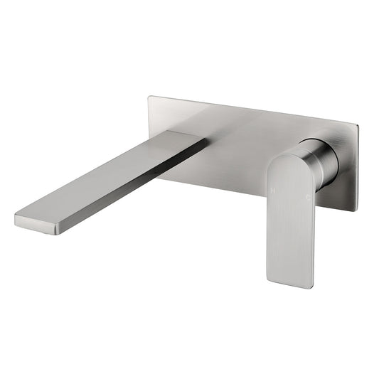 Caspian Wall Mixer With Spout Brushed Nickel