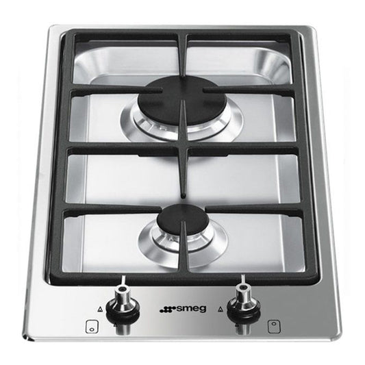Smeg Classic Domino 2 Burner Gas Cooktop Stainless Steel 30Cm