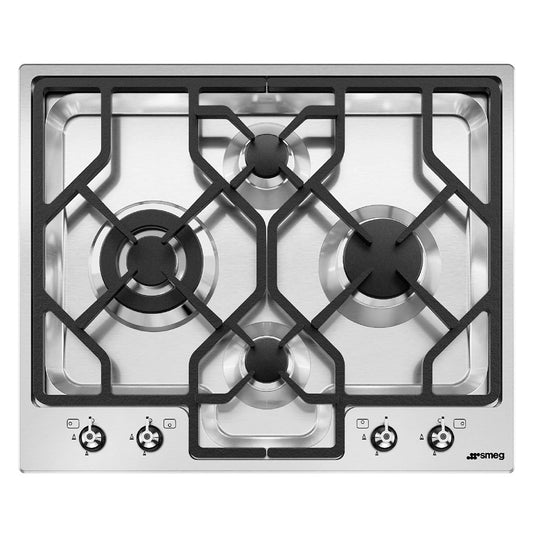 Smeg Classic 4 Burner Gas Cooktop Ultra Low Stainless Steel 60Cm