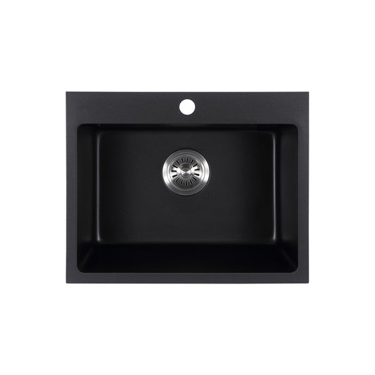 Bourne Cora Granite Single Bowl Sink Matte Black 500x340