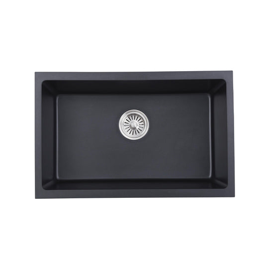 Bourne Cora Granite Single Bowl Sink Matte Black