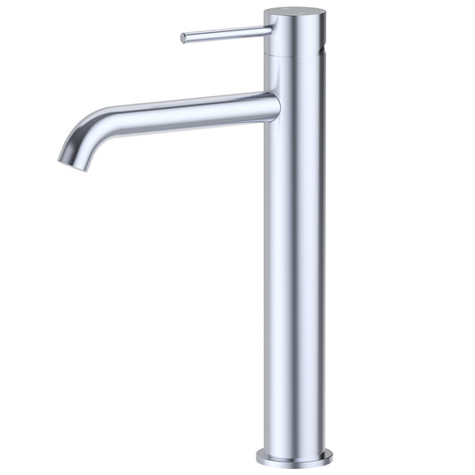 Cylindro Slimline SS Highrise Basin Mixer Curved Spout Chrome