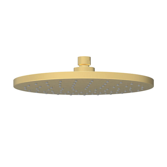 Cylindro Round Plastic Shower Head 250mm Brushed Gold