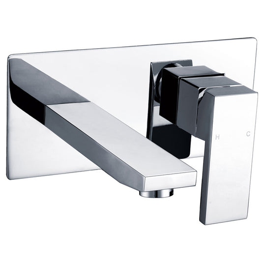 Cuadro Wall Basin Mixer Square Chrome