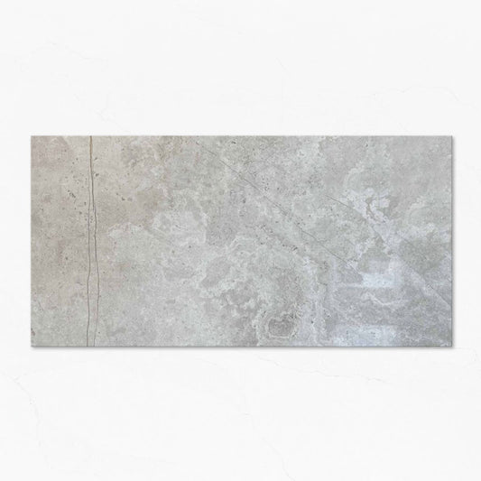 Prescott Travertine Grey Polished 300x600 Tile