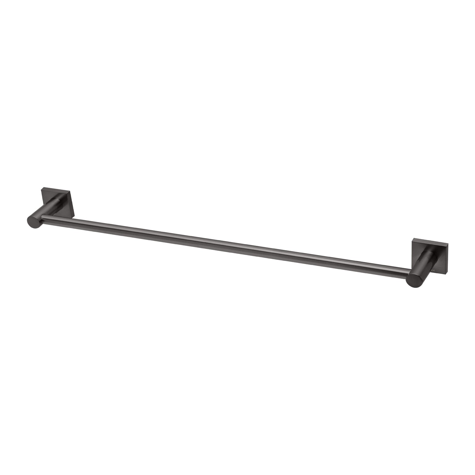 Phoenix Radii Single Towel Rail 600mm Square Plate Brushed Carbon ...
