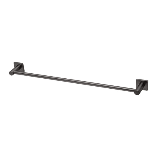 Phoenix Radii Single Towel Rail 600mm Square Plate Brushed Carbon