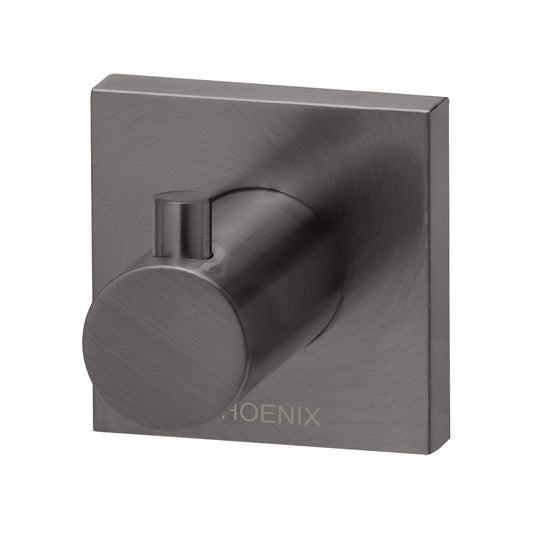 Phoenix Radii Robe Hook Square Plate Brushed Carbon