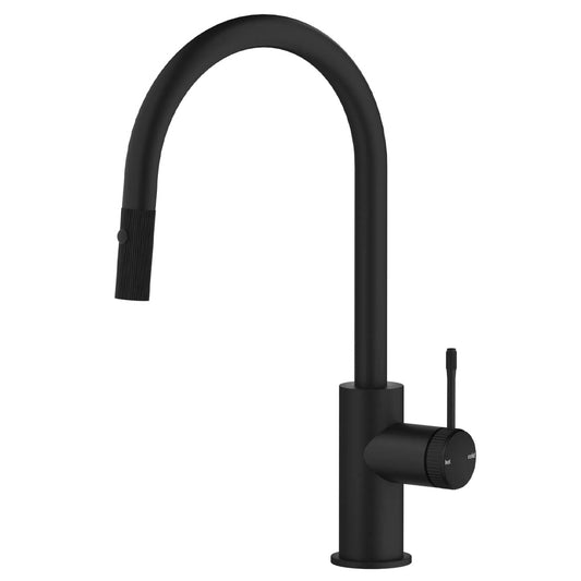 Bella Vista Mica Fluted Pull-Out Sink Mixer Black