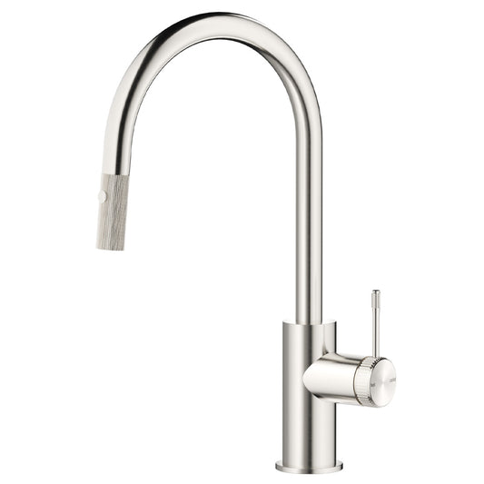 Bella Vista Mica Fluted Pull-Out Sink Mixer Brushed Nickel
