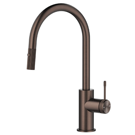 Bella Vista Mica Fluted Pull-Out Sink Mixer Dusk Bronze