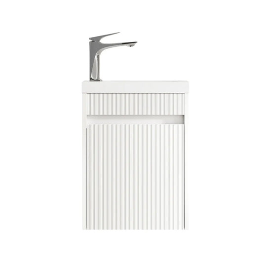 Otti Mini Ensuite Vanity 400mm Matte White Fluted Vanity (with Basin)