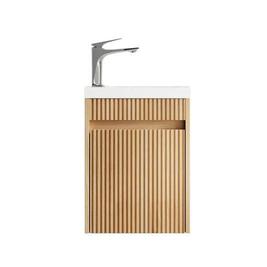 Otti Mini Ensuite Vanity 400mm Woodland Oak Fluted Vanity (with Basin)