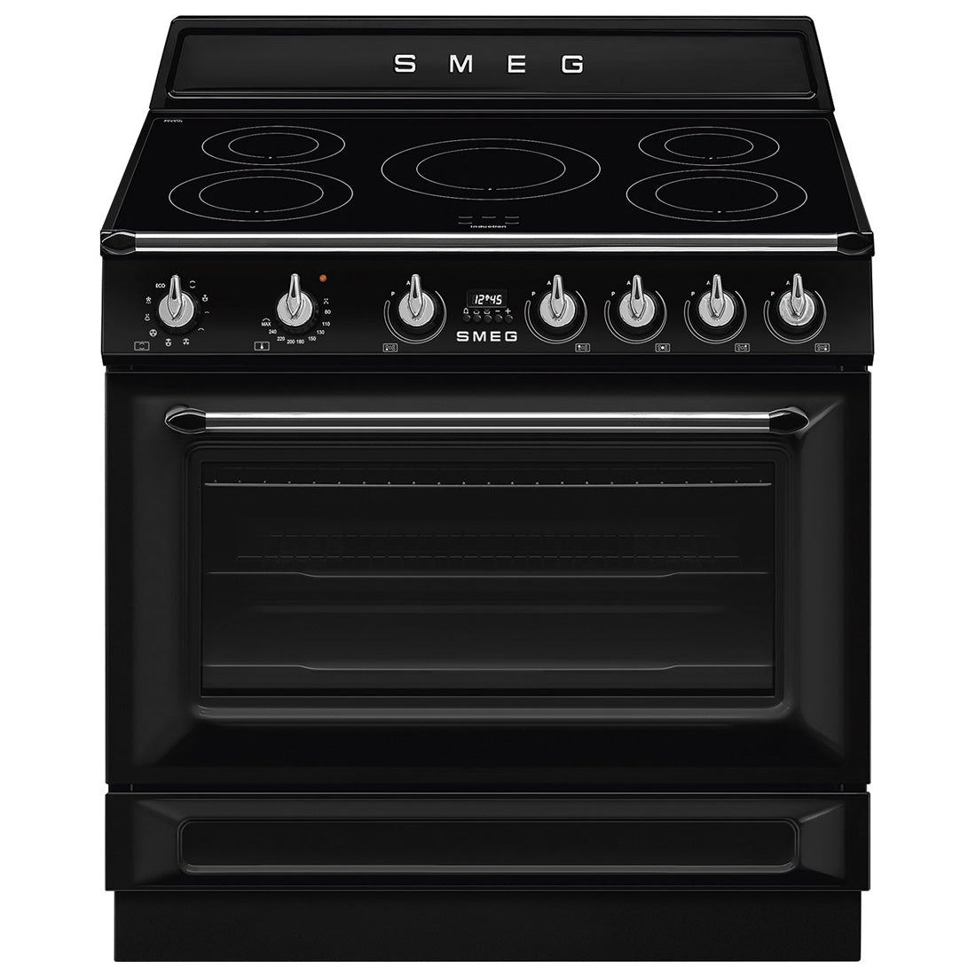 Smeg 90cm Victoria Induction MF Freestanding Cooker Black – Cook & Bathe