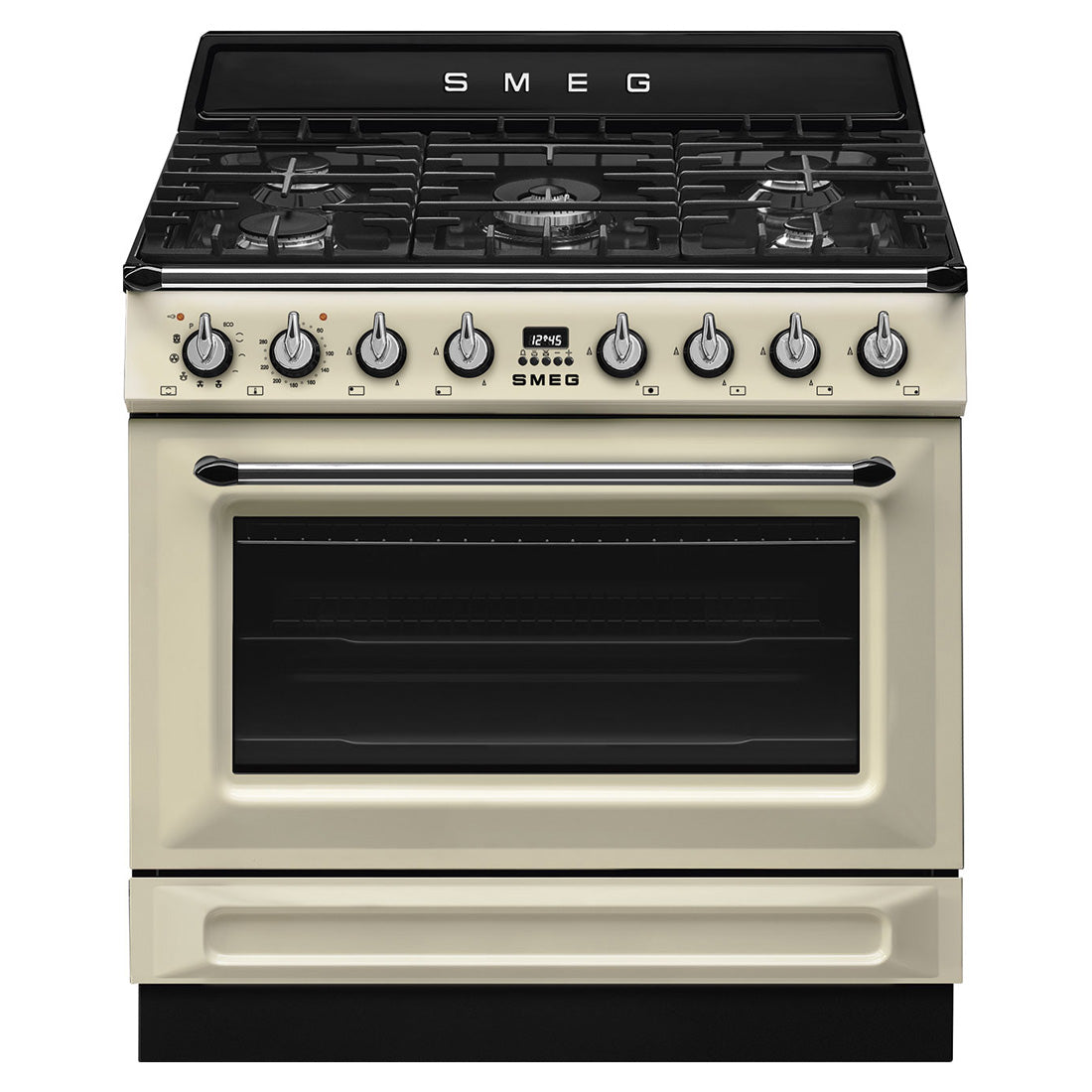 Smeg 90cm Victoria Dual Fuel Pyro Freestanding Cooker Cream – Cook & Bathe
