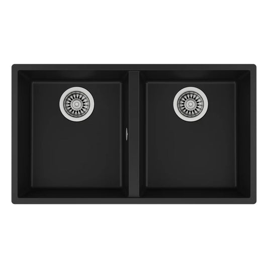 Teka 760x435 Tegranite Double Bowl Undermount Sink Black