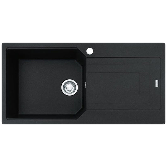 Franke Urban Fragranite Onyx Right Hand Drain Single Bowl Sink with Drainer Kit