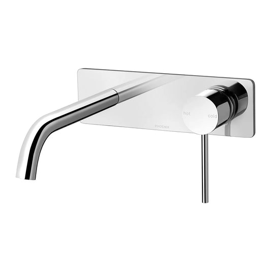 Phoenix Vivid Slimline Switchmix Wall Basin Bath Mixer Set 180Mm Fit Off Kit Chrome