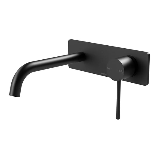 Phoenix Vivid Slimline Switchmix Wall Basin Bath Mixer Set 180Mm Fit Off Kit Matte Black