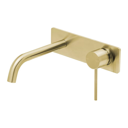 Phoenix Vivid Slimline Switchmix Wall Basin Bath Mixer Set 180Mm Fit Off Kit Brushed Gold