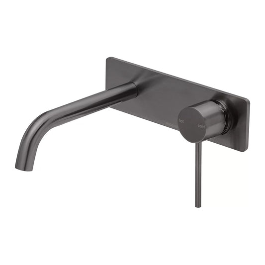 Phoenix Vivid Slimline Switchmix Wall Basin Bath Mixer Set 180Mm Fit Off Kit Brushed Carbon