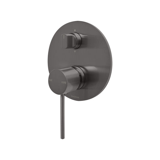 Phoenix Vivid Slimline SwitchMix Shower/Bath Diverter Mixer, Brushed Carbon (Complete Kit)