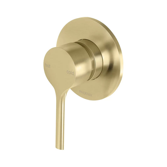 Phoenix Vivid Slimline Oval Switchmix Shower Wall Mixer Fit Off Kit Brushed Gold