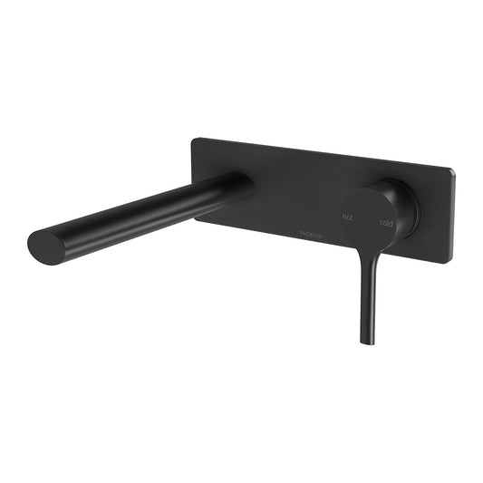 Phoenix Vivid Slimline Oval Switchmix Wall Basin Bath Mixer Set 175Mm Fit Off Kit Matte Black