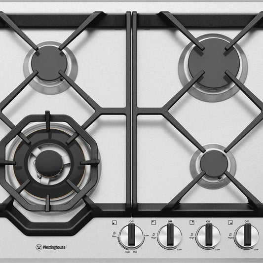 Westinghouse 60cm 4 Burner Stainless Steel Gas Cooktop