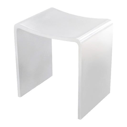 Matte White Thermorail Willow Solid Surface Shower Stool