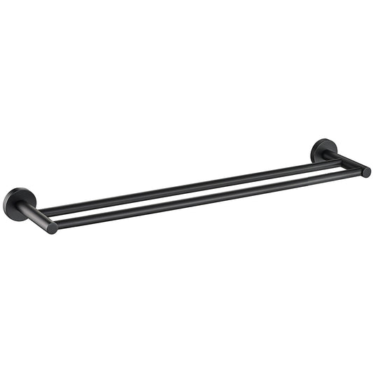 Cylindro Double Towel Rail 600mm Matte Black