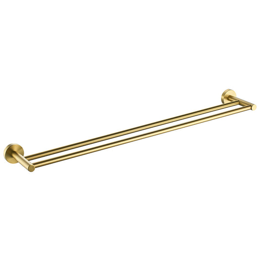 Cylindro Double Towel Rail 600mm Brushed Gold