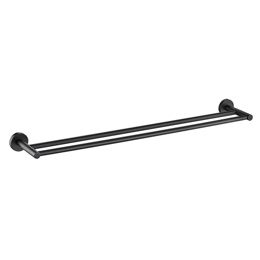 Cylindro Double Towel Rail 750mm Matte Black