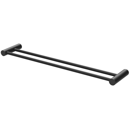 Phoenix Vivid Slimline 600Mm Double Towel Rail Matte Black