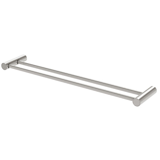 Phoenix Vivid Slimline 600Mm Double Towel Rail Brushed Nickel