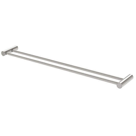 Phoenix Vivid Slimline 800Mm Double Towel Rail Brushed Nickel