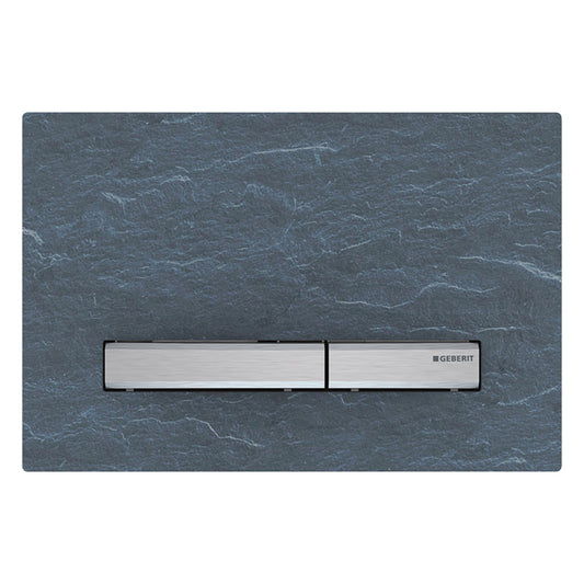 Geberit Sigma50 Dual Flush Plate Black Slate Brushed Chrome Button